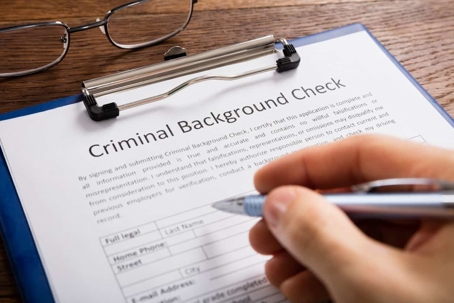 Criminal background check form