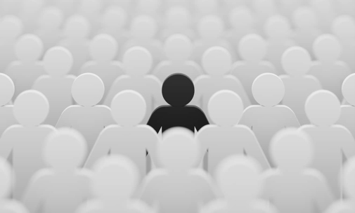 Person in crowd graphic