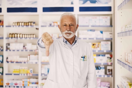 Man giving thumbs down