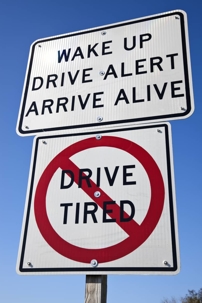Don't drive tired sign
